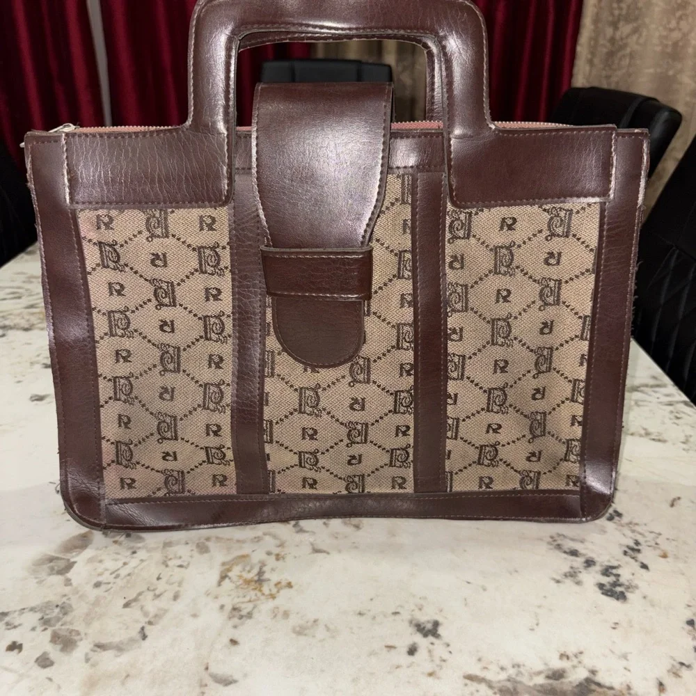 Elegant Brown Patterned Men's Briefcase